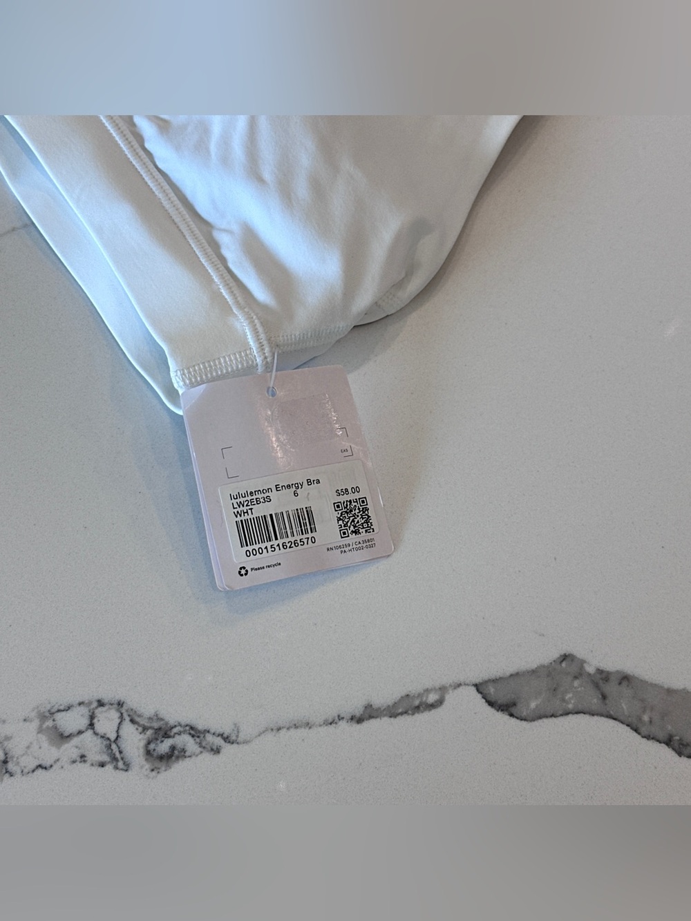 Lululemon Energy Sports Bra - Sz 6 NWT White - Picture 6 of 6